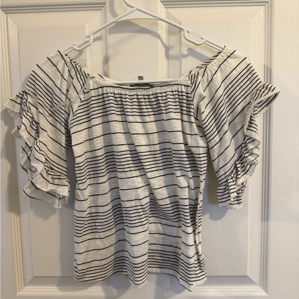 Striped Off-Shoulder Women's Top